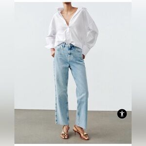 Zara High Rise Z1975 Straight Leg Jeans